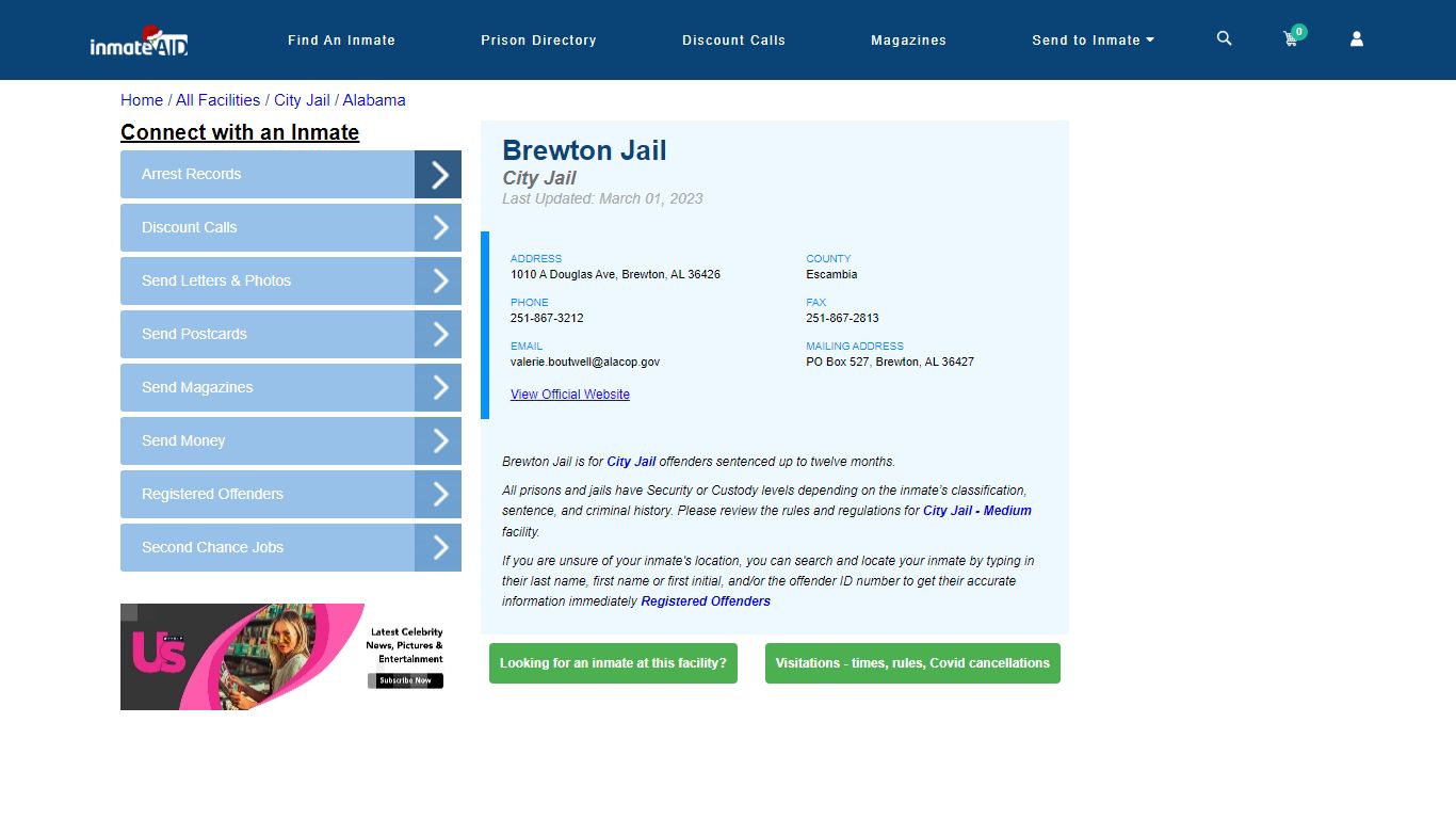 Brewton Jail | Inmate Locator
