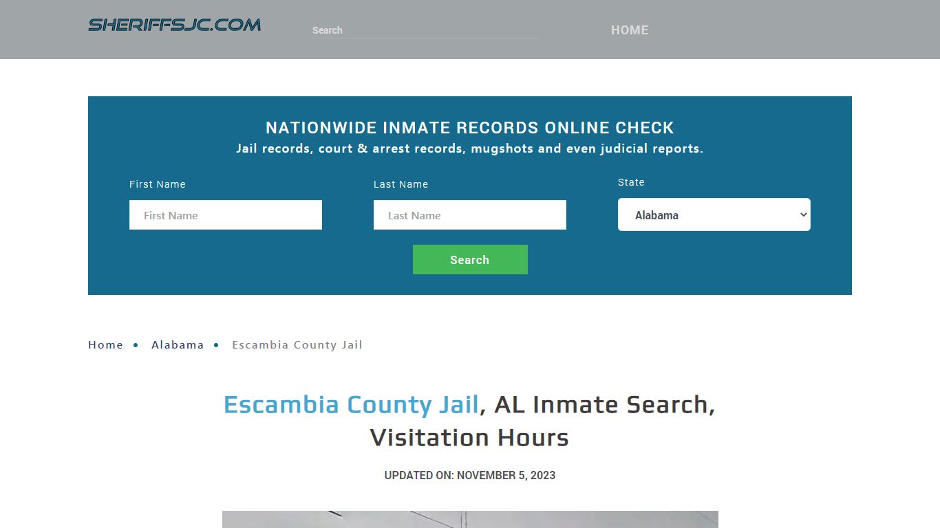 Escambia County Jail, AL Inmate Search, Visitation Hours - sheriffsjc.com