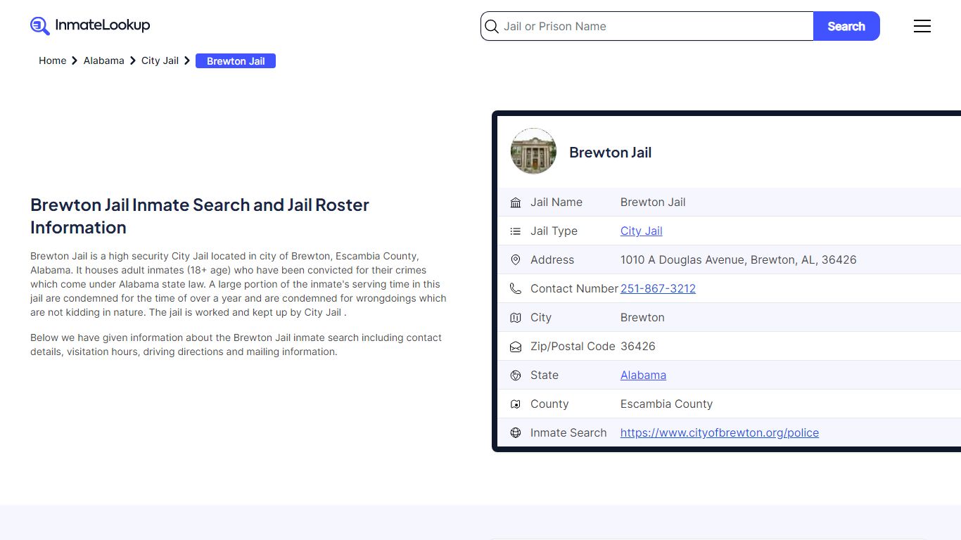 Brewton Jail Inmate Search - Brewton Alabama - Inmate Lookup